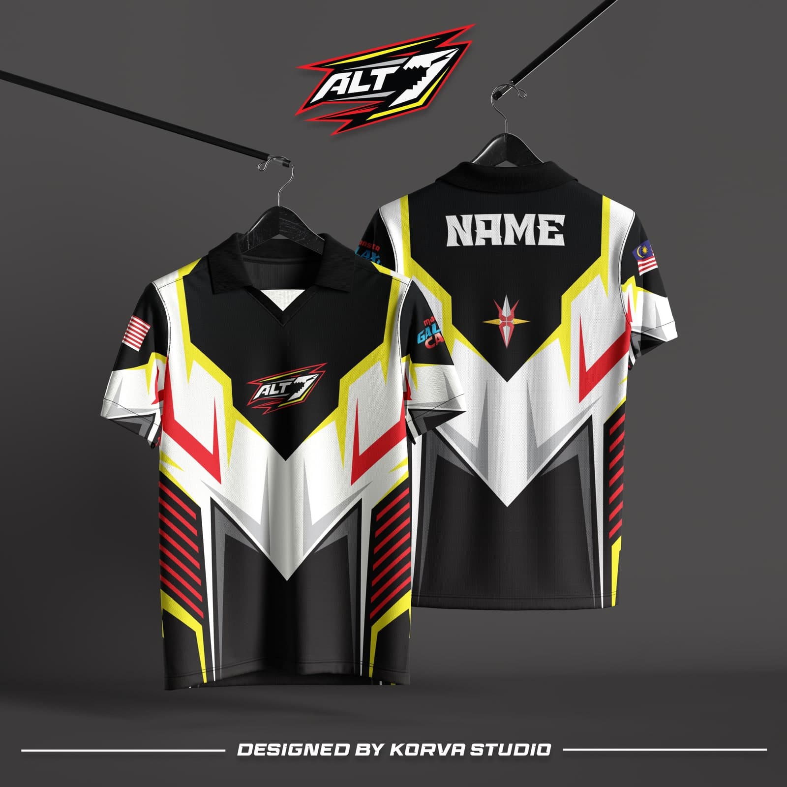 ALT7 retro jersey — front and back mockup