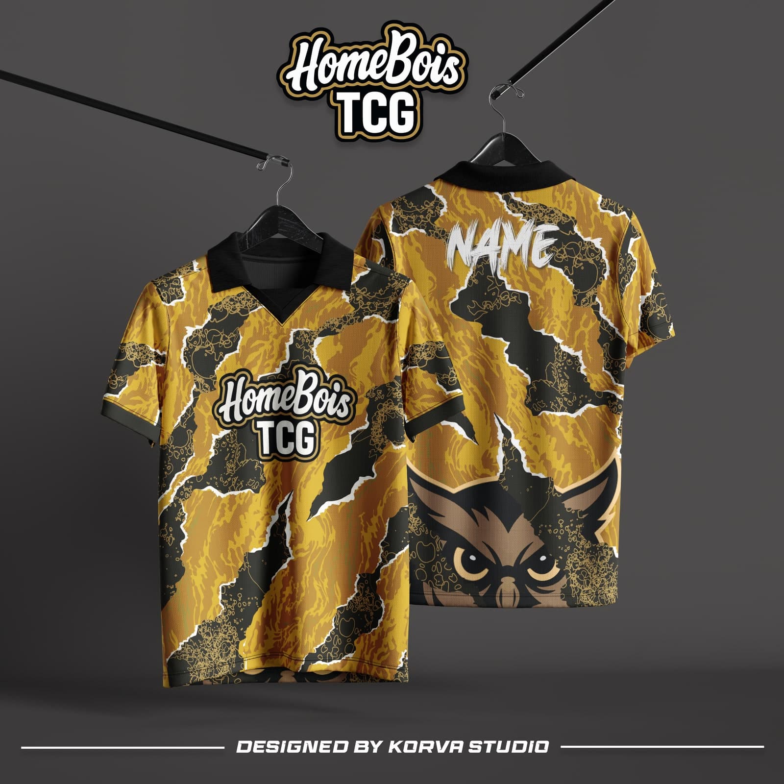Homebois TCG retro jersey — front and back mockup
